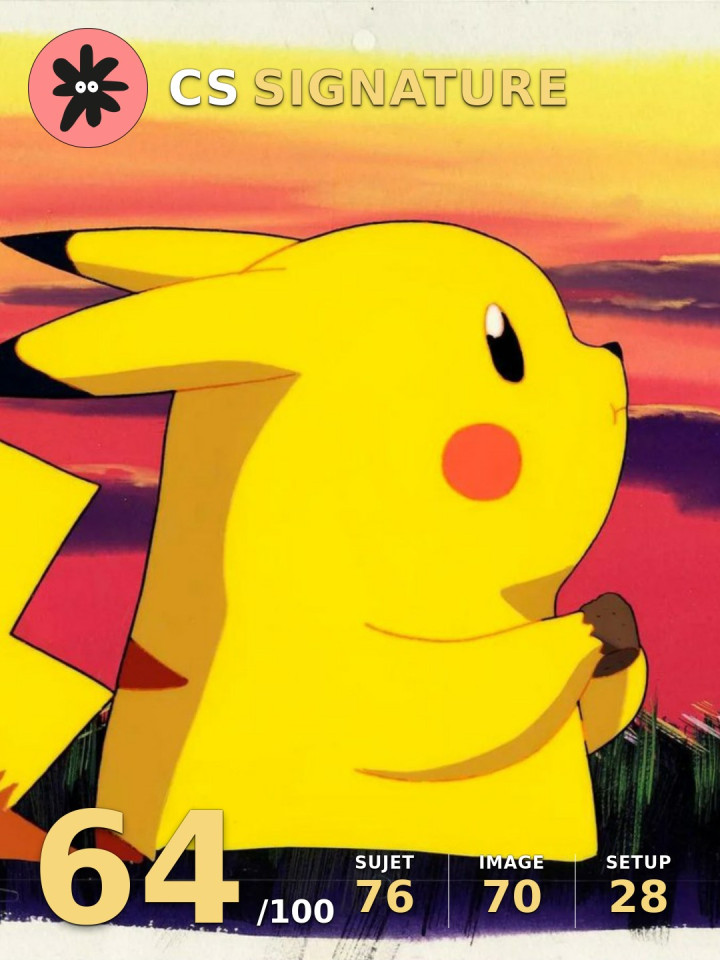 Pikachu de profil, un objet serré